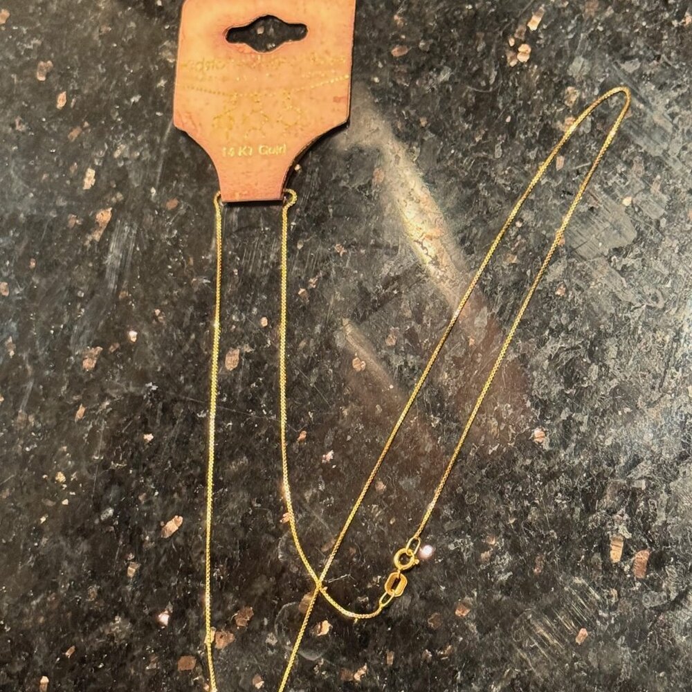 Gold Tiny Box Necklace - Picture 7 of 10